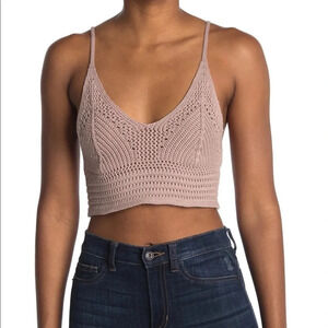 DOUBLE Zero Knit Festival Bralette, Blush, Small